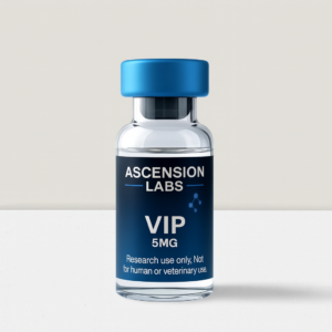 VIP 5 mg research peptide vial – GI and vasoactive signaling models by Ascension Labs USA (RUO).